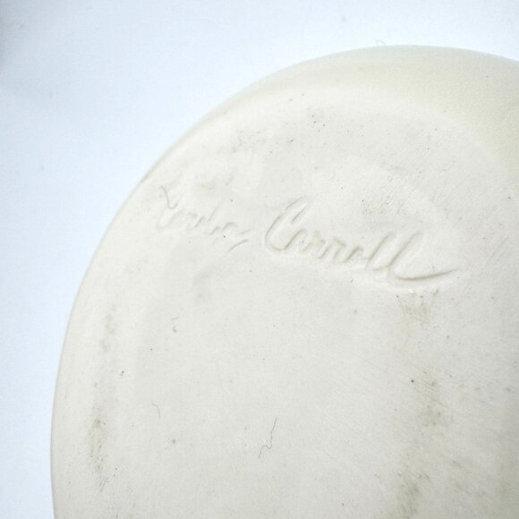 Carolyn Carroll Dish 90s Vtg Trinket Jewelry Pink Gold Dish Bowl Artist Signed - Picture 5 of 6